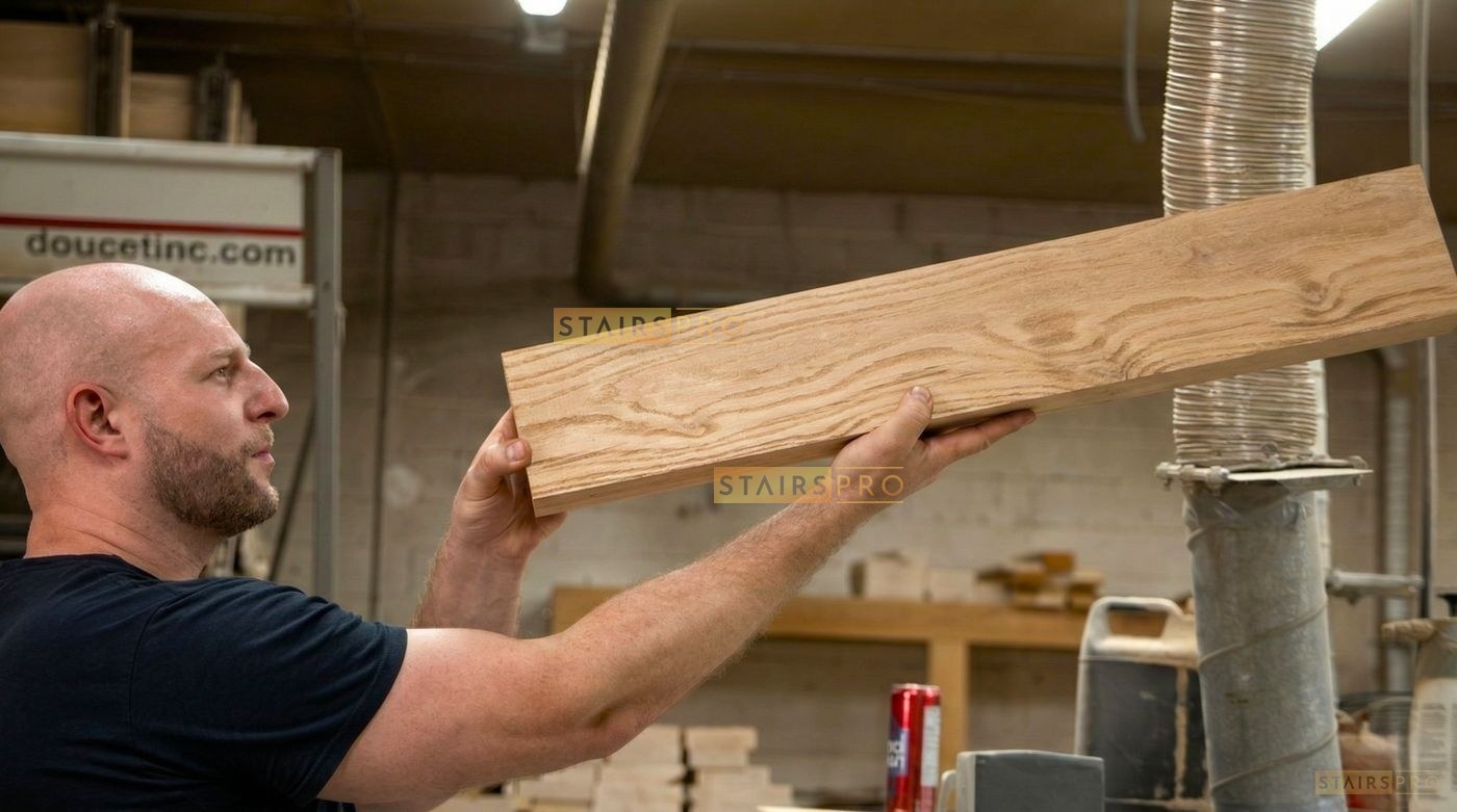 Premium Canadian hardwood selected for staircase treads Premium Canadian hardwood selected for staircase treads